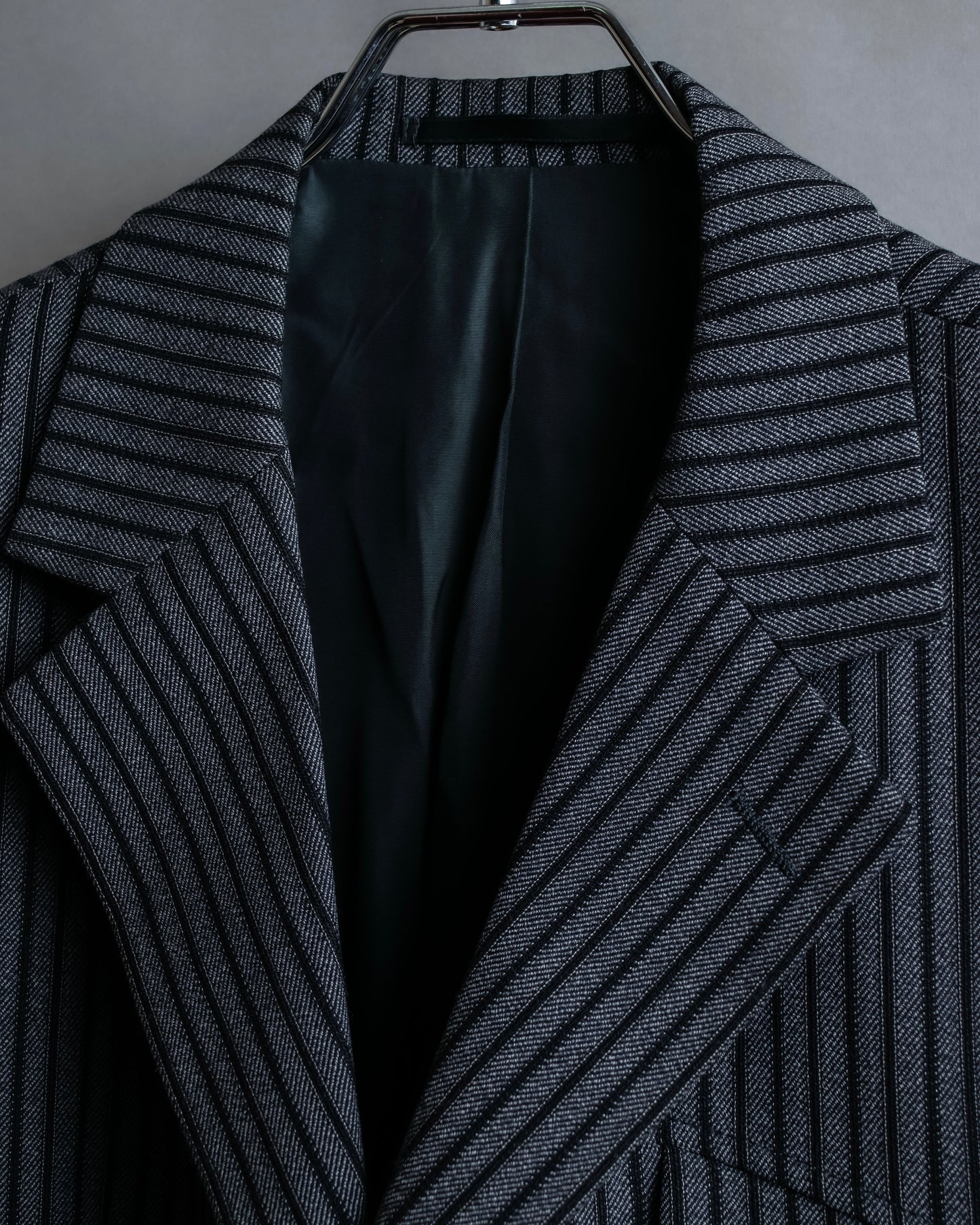 "Vintage striped three button tailored jacket"