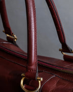 "Cartier" 2C logo engraved bordeaux color boston bag