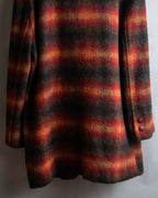 "American Eagle" Warm-colored check pattern shawl collar jacket