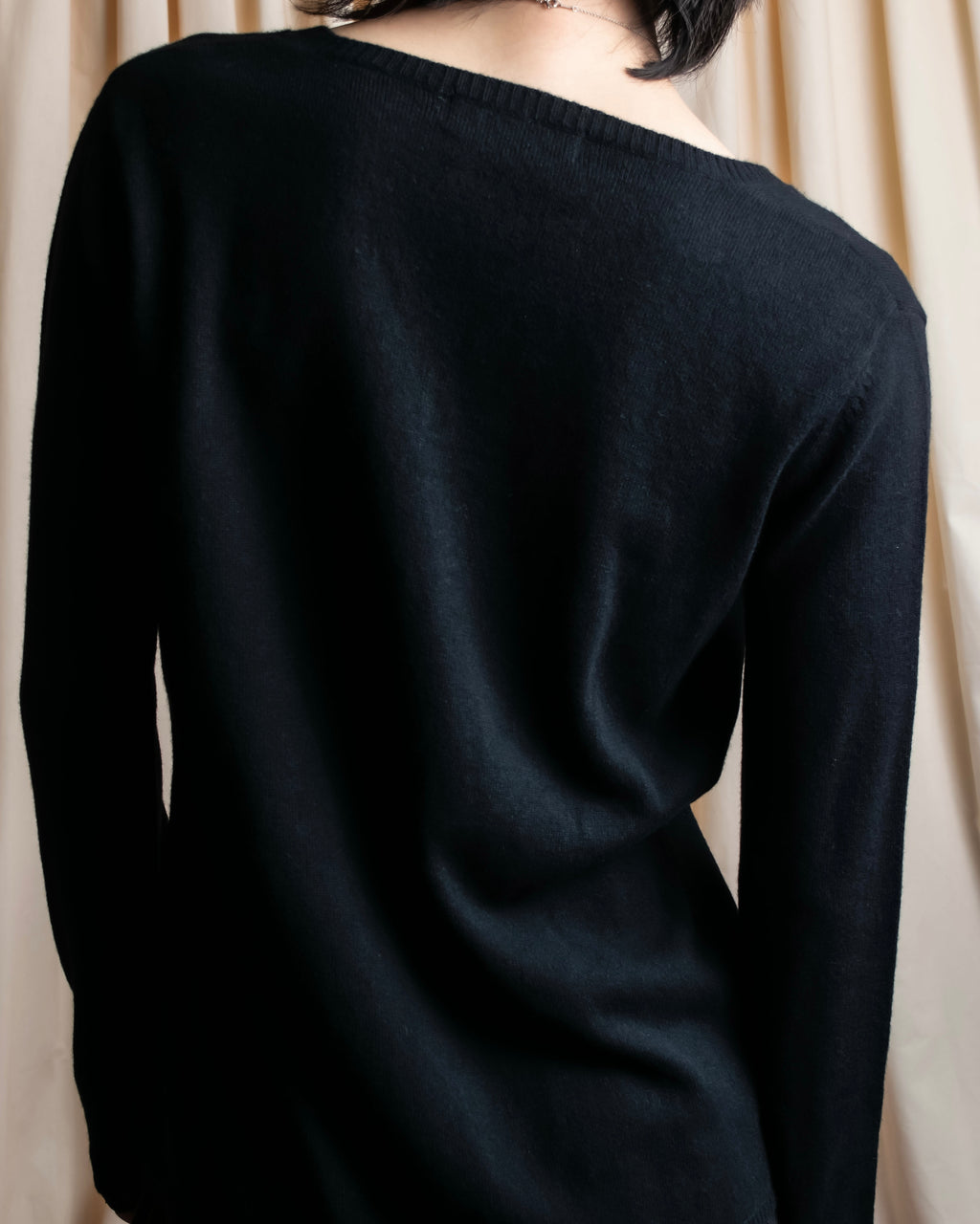 "DOLCE & GABBANA" Lace layered design V-neck knit