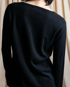 "DOLCE & GABBANA" Lace layered design V-neck knit