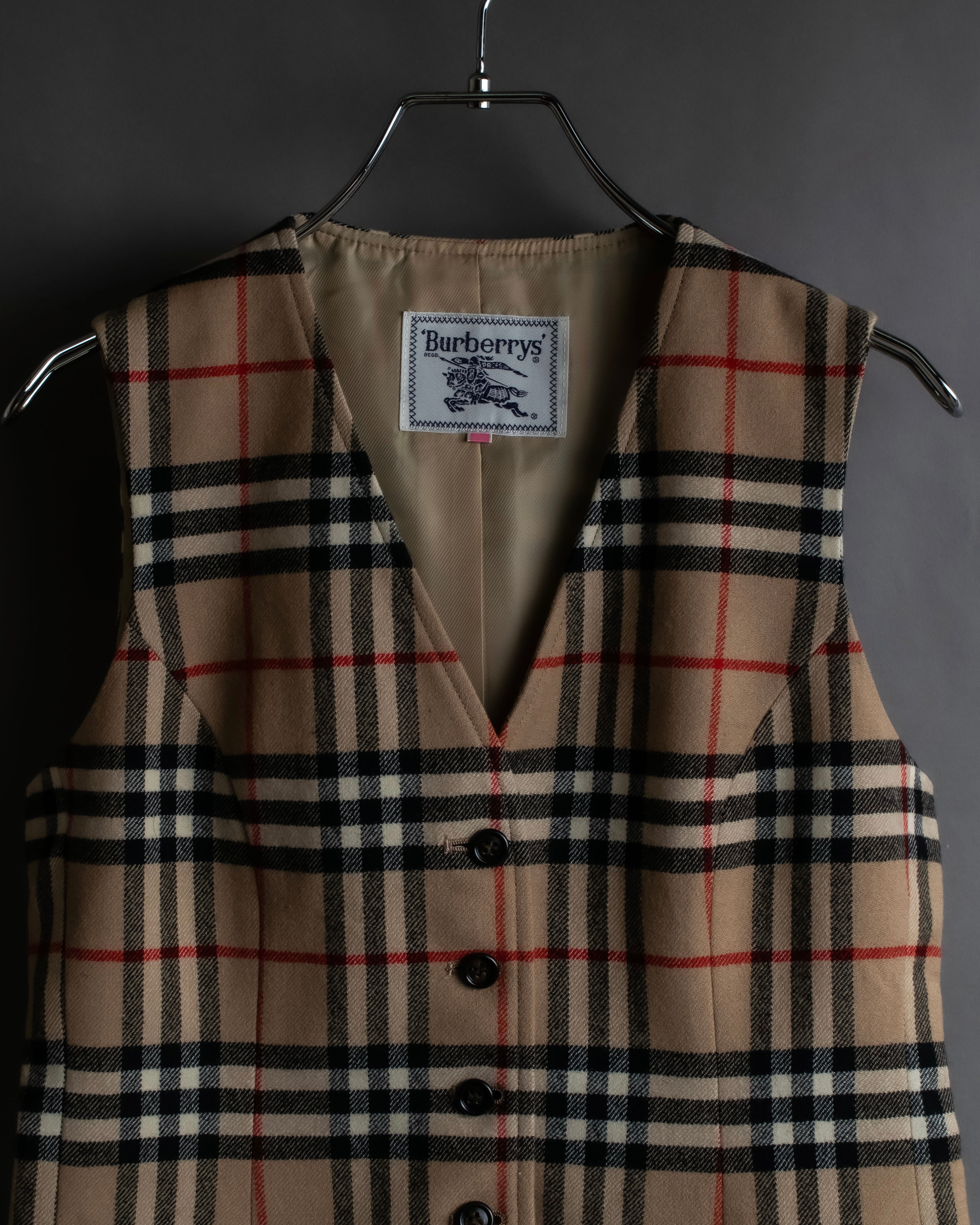 "BURBERRYS" Nova check pattern wool vest