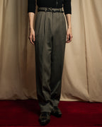 "YVES SAINT LAURENT" Deep pleat tapered wool slacks