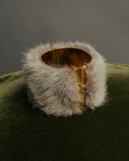 “CELINE” 2010’s Fur covered cuff bracelet