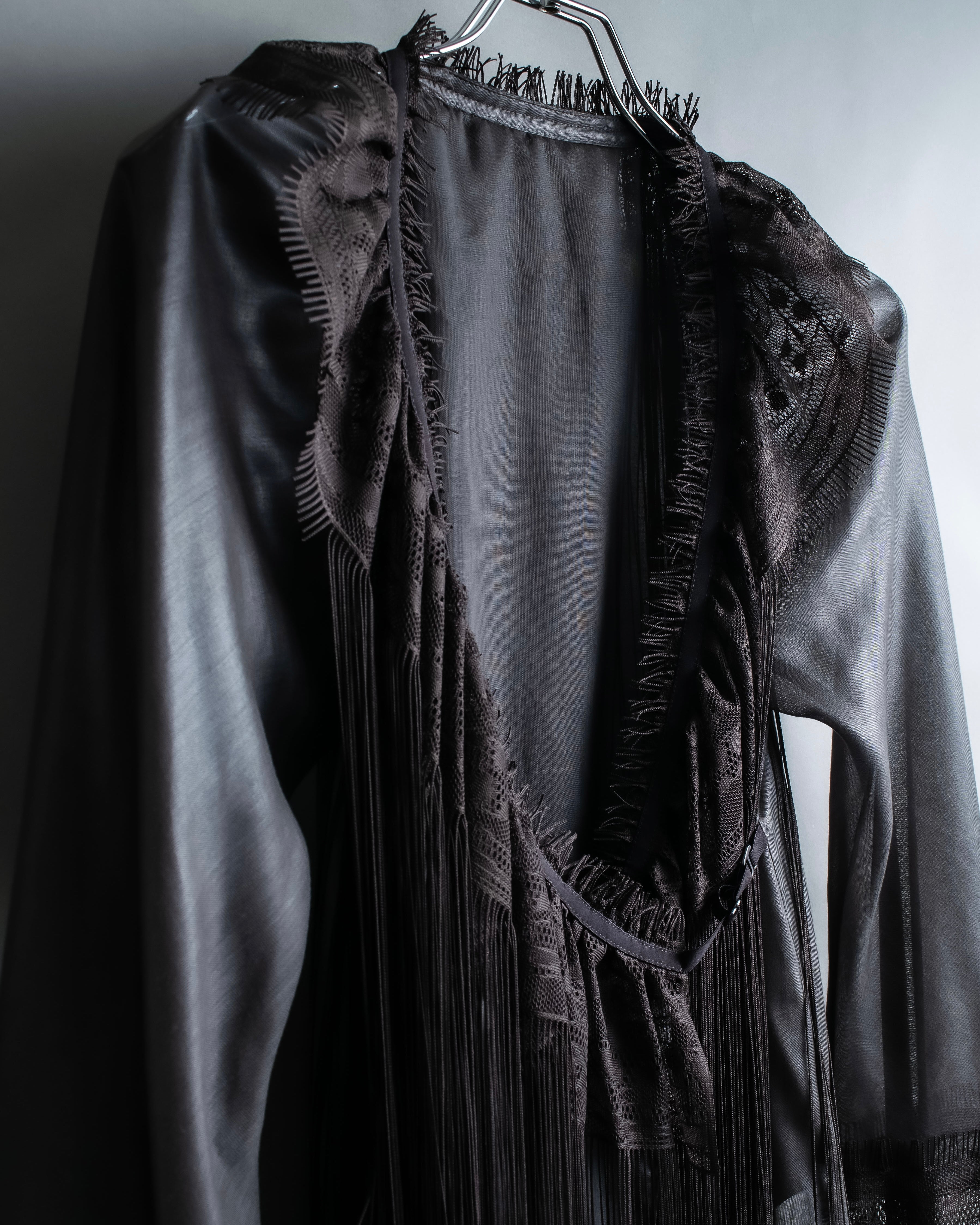 "ISSEY MIYAKE" Fringe design embroidered jacket