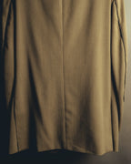 -SPECIAL- "Hermès" 80's-00's Leather collar tailored blazer