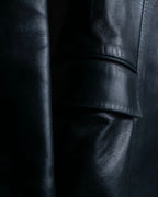 "GUCCI" Box silhouette calf leather tailored jacket