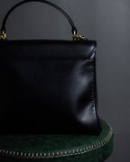 "YVES SAINT LAURENT" Cassandra logo engraved turnlock 2-way leather bag