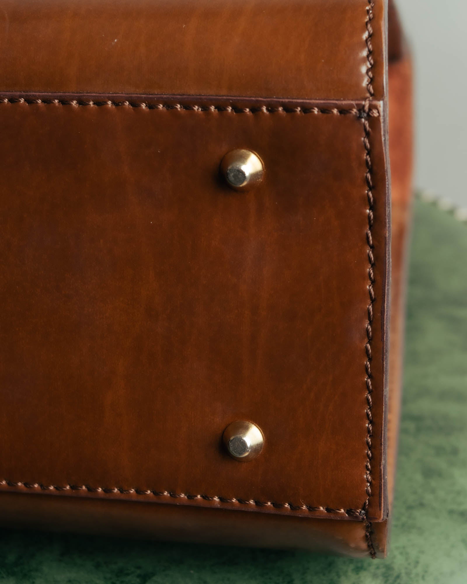 “Catsbro” 00’s-10’s Patinated equestrian leather handbag