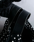 "tricot COMME des GARCONS" Polka dot velour large handbag