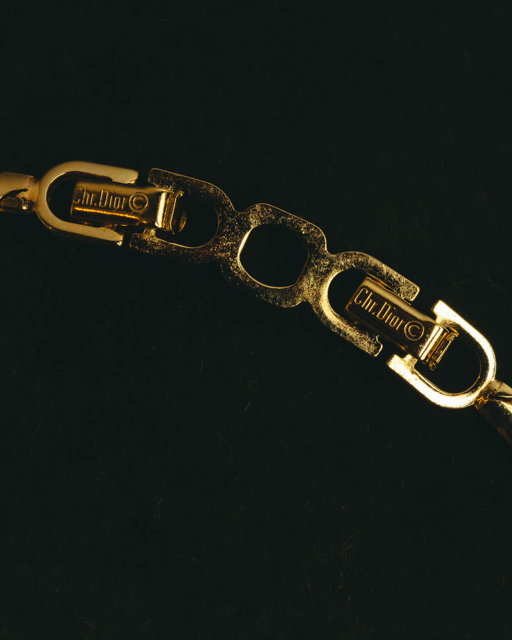"Christian Dior" 80's-90's Gold tone rhinestone necklace