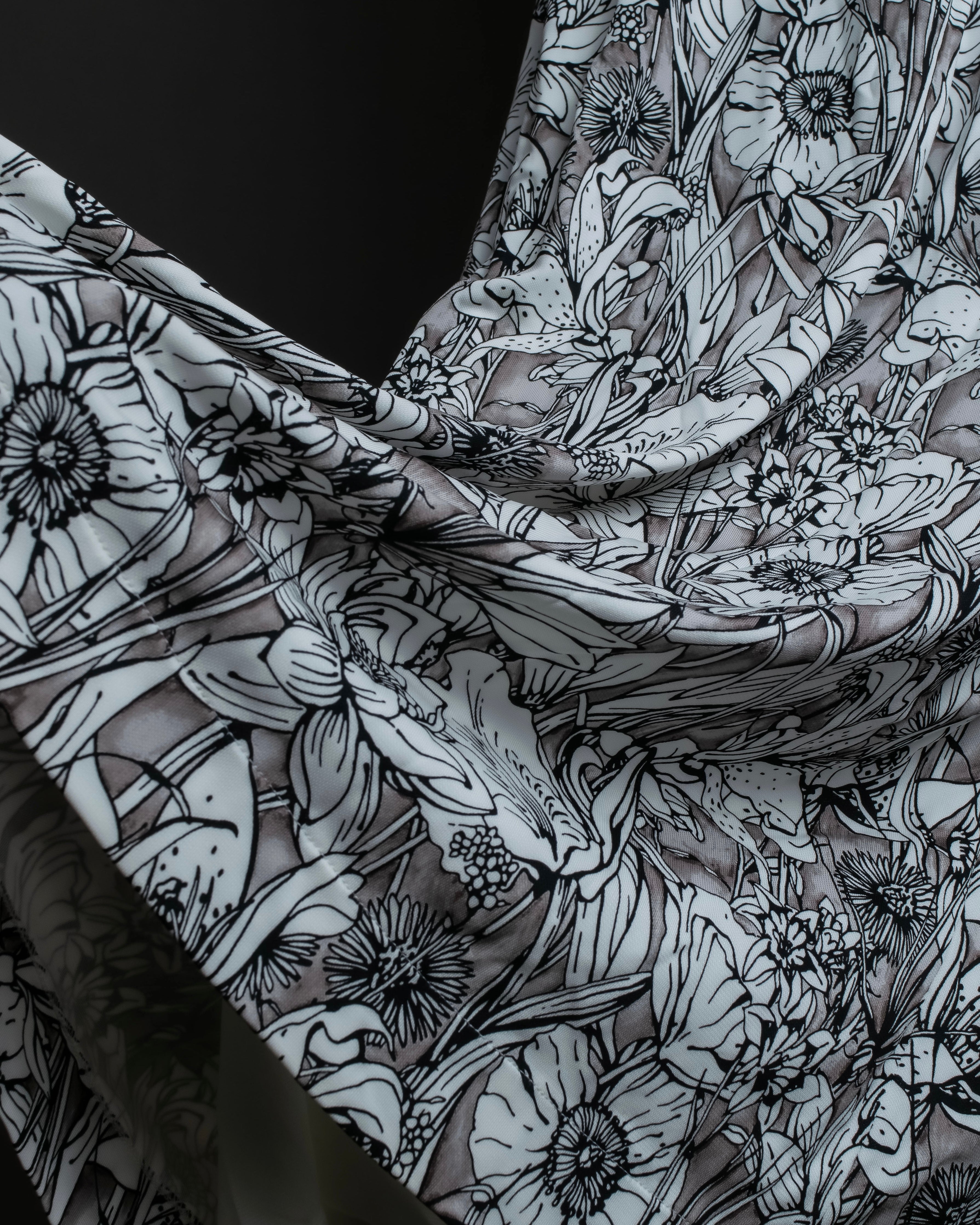 "GUCCI" Monotone floral print wrap dress