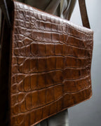 "GIORGIO ARMANI" crocodile leather box shoulder bag
