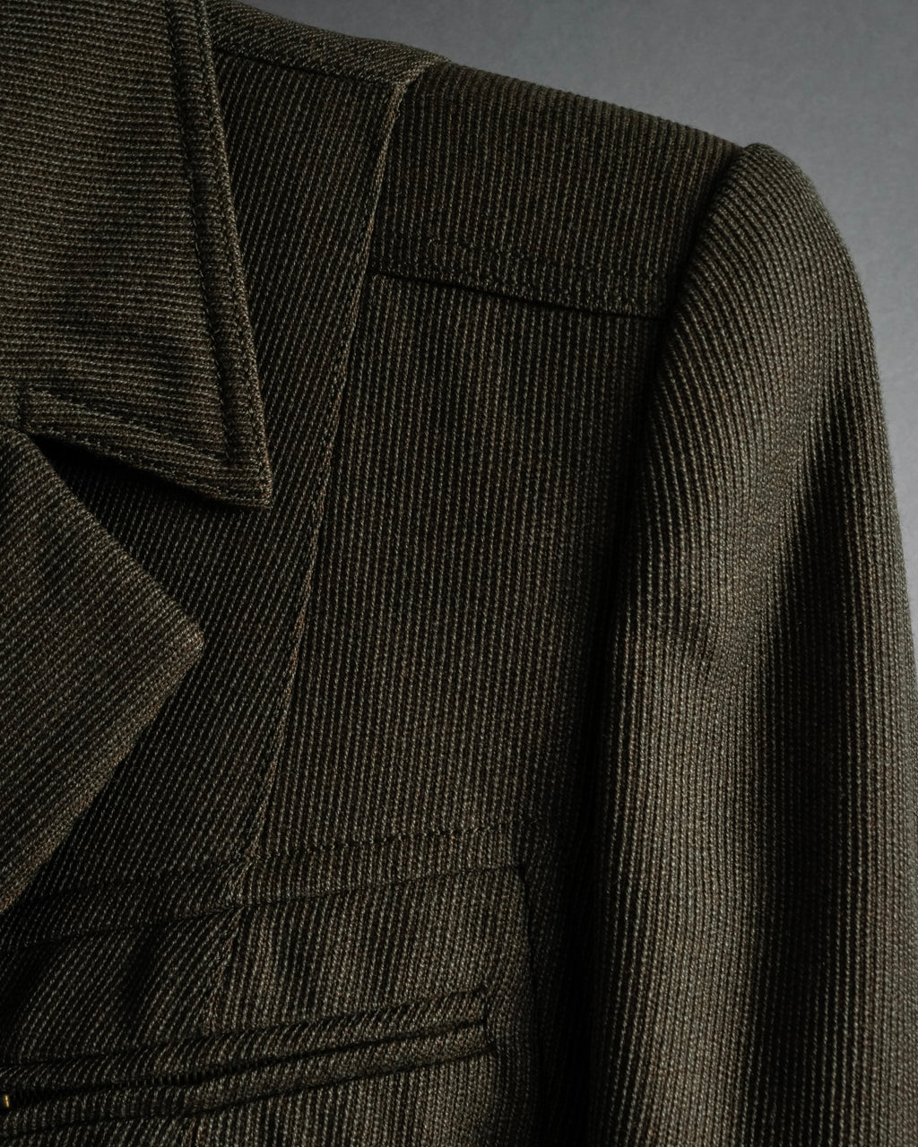 -SPECIAL- "HERMES" 90's Military-inspired zip design tailored jacket