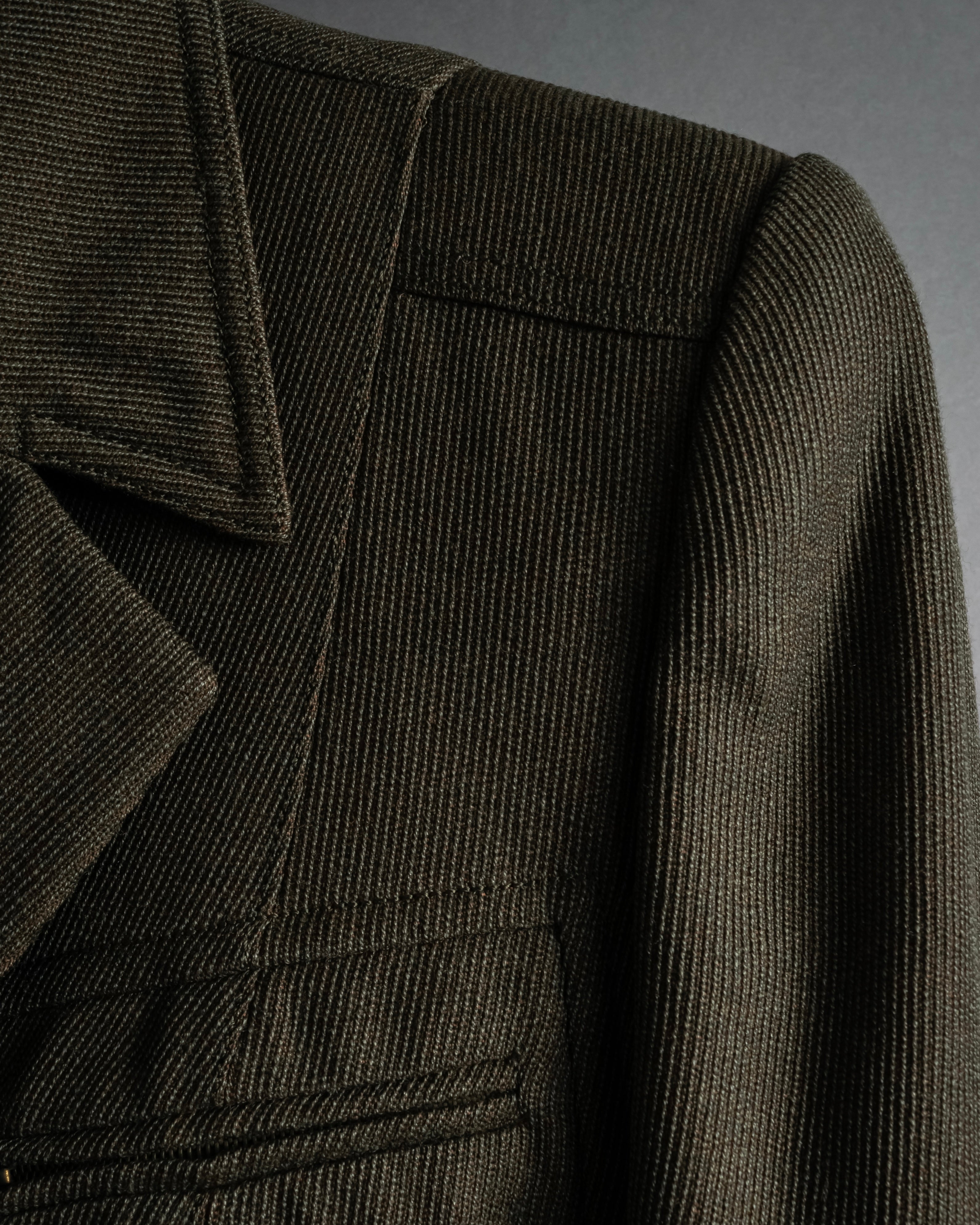 -SPECIAL- "HERMES" 90's Military-inspired zip design tailored jacket