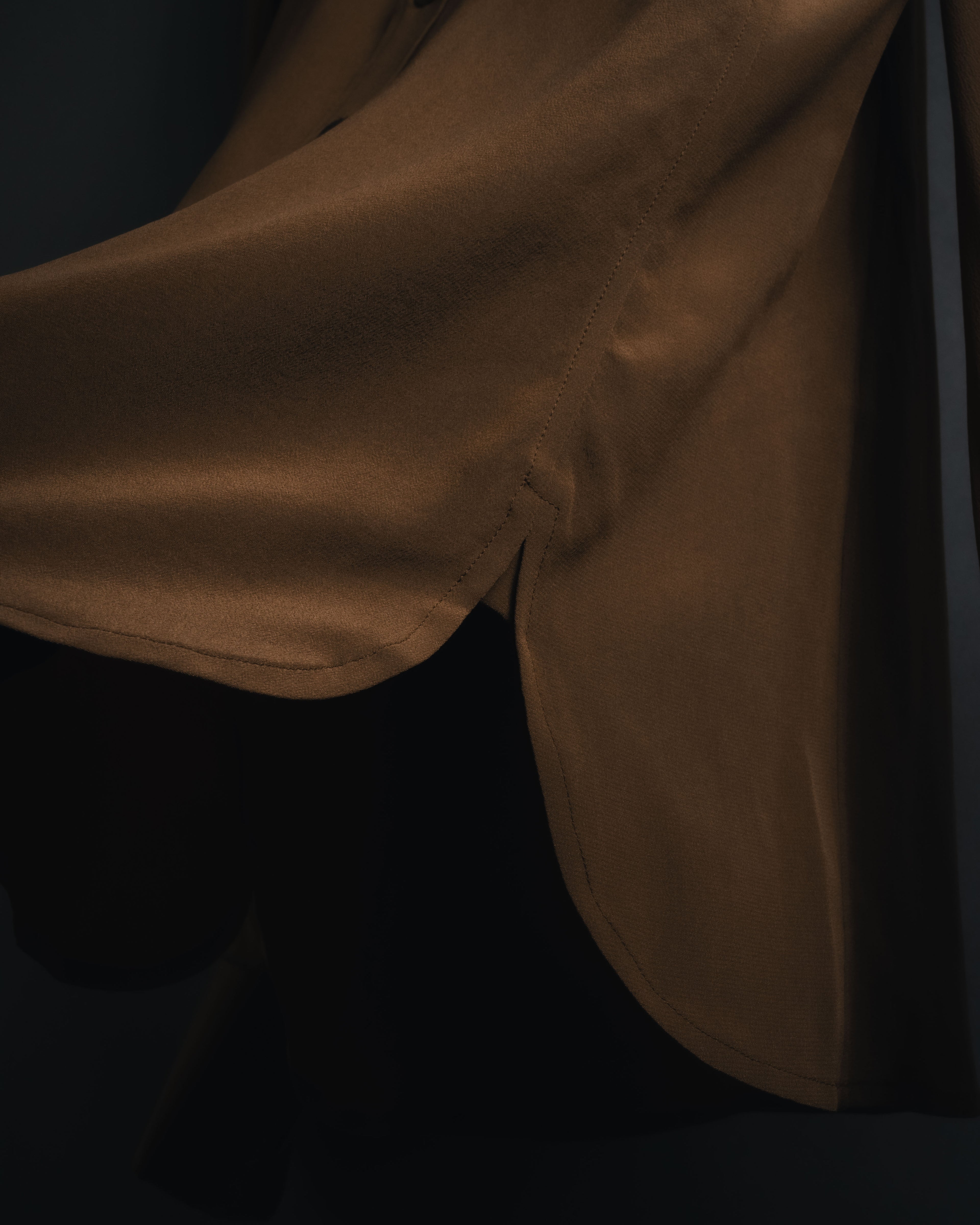 "SAINT LAURENT" 2021AW silk crepe de chine french-cuff shirt