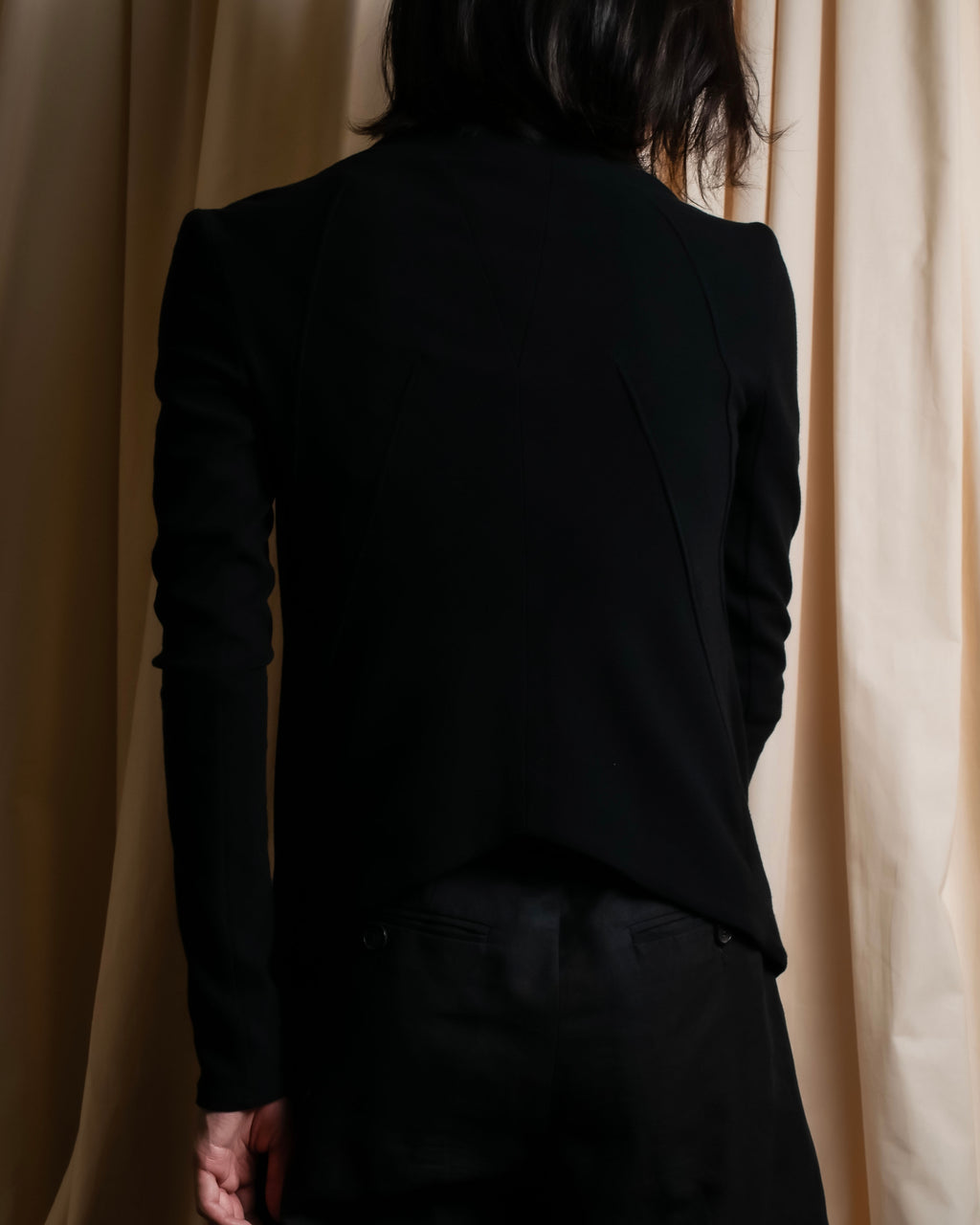 "HELMUT LANG" Zipper design sharp angle cutaway jacket