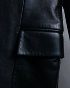 "GUCCI" Box silhouette calf leather tailored jacket
