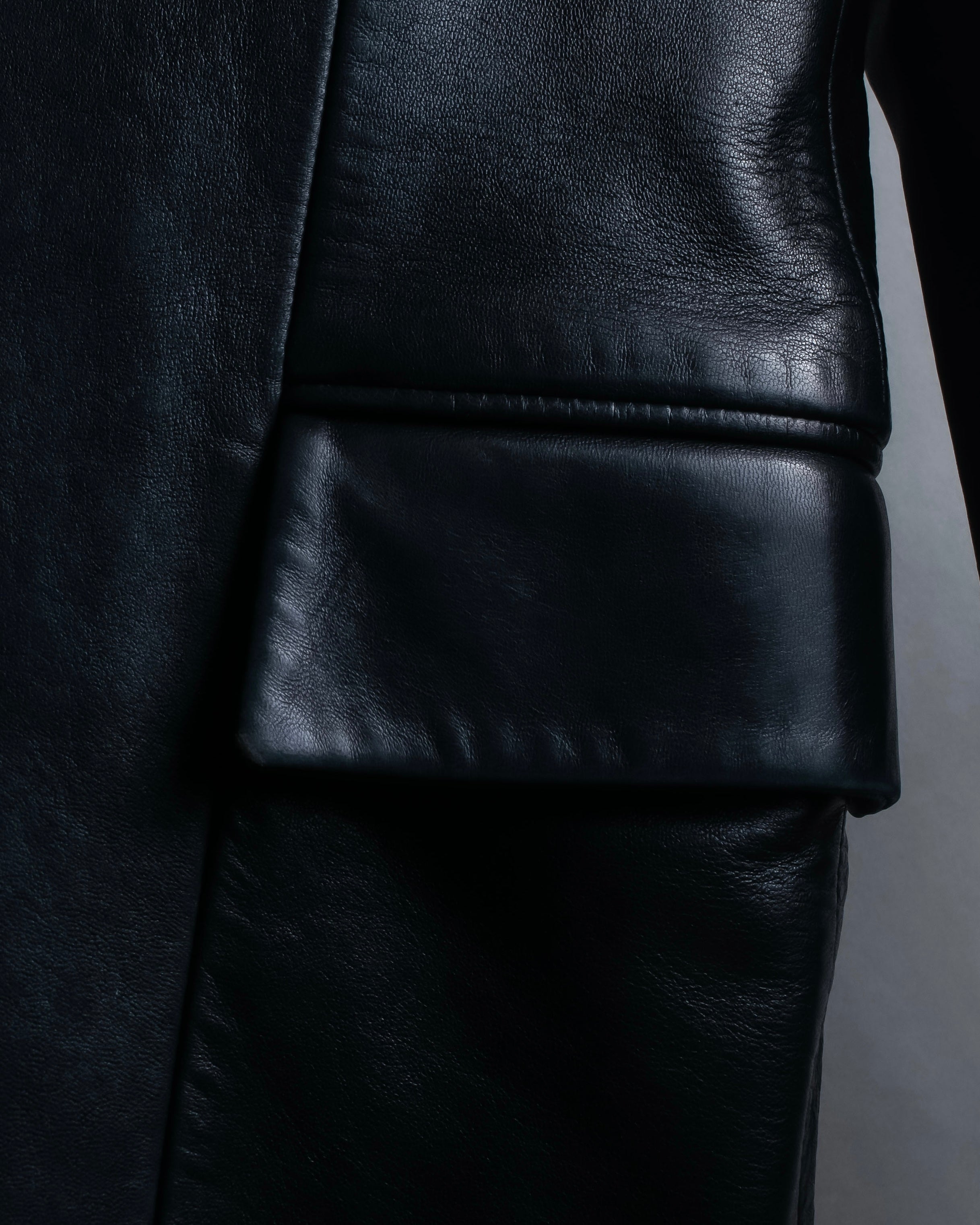"GUCCI" Box silhouette calf leather tailored jacket