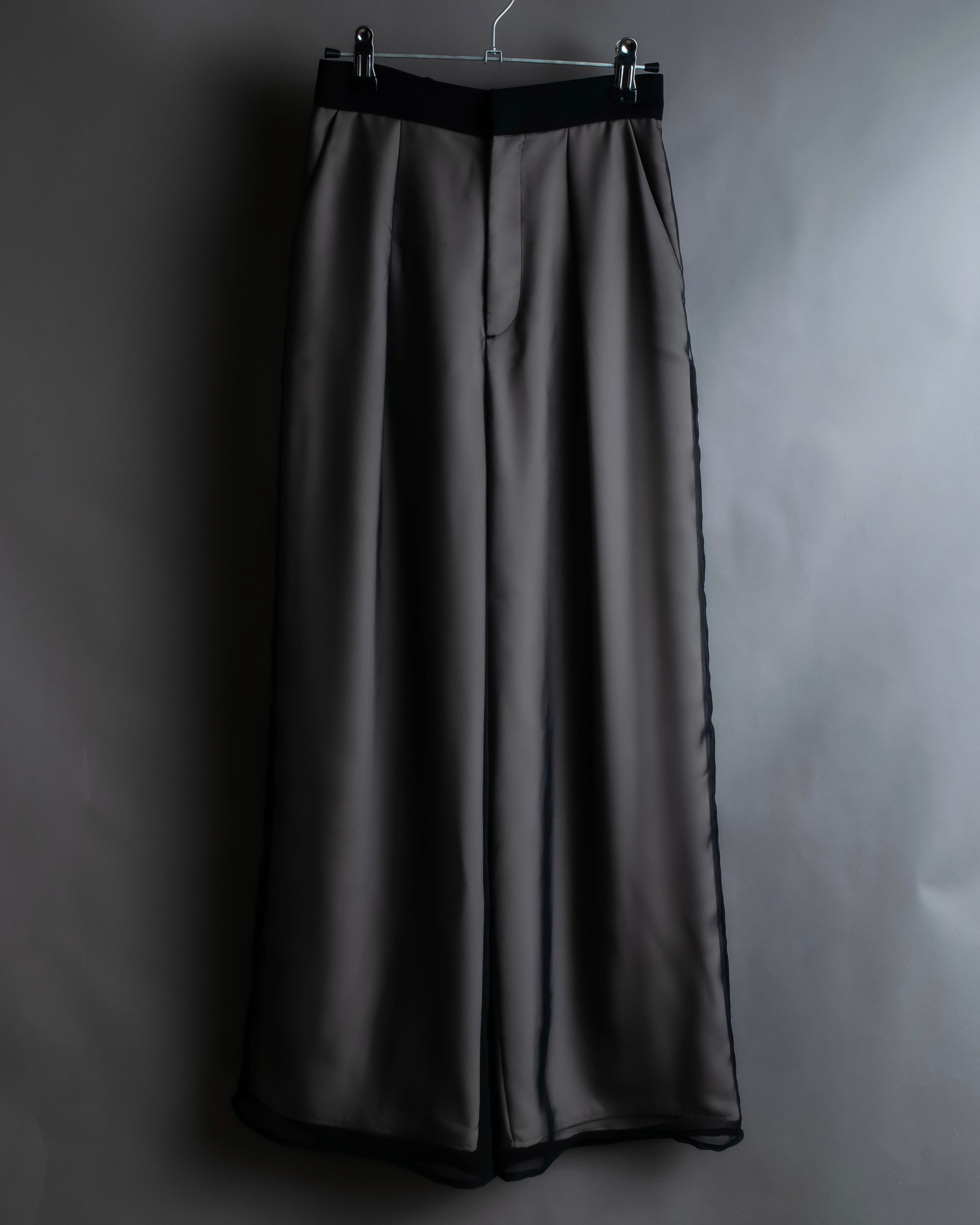 "LANVIN en Bleu" Sheer layered sarouel wide pants