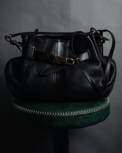 "BURBERRY" 09’s-18’s Leather bucket house check lining bag
