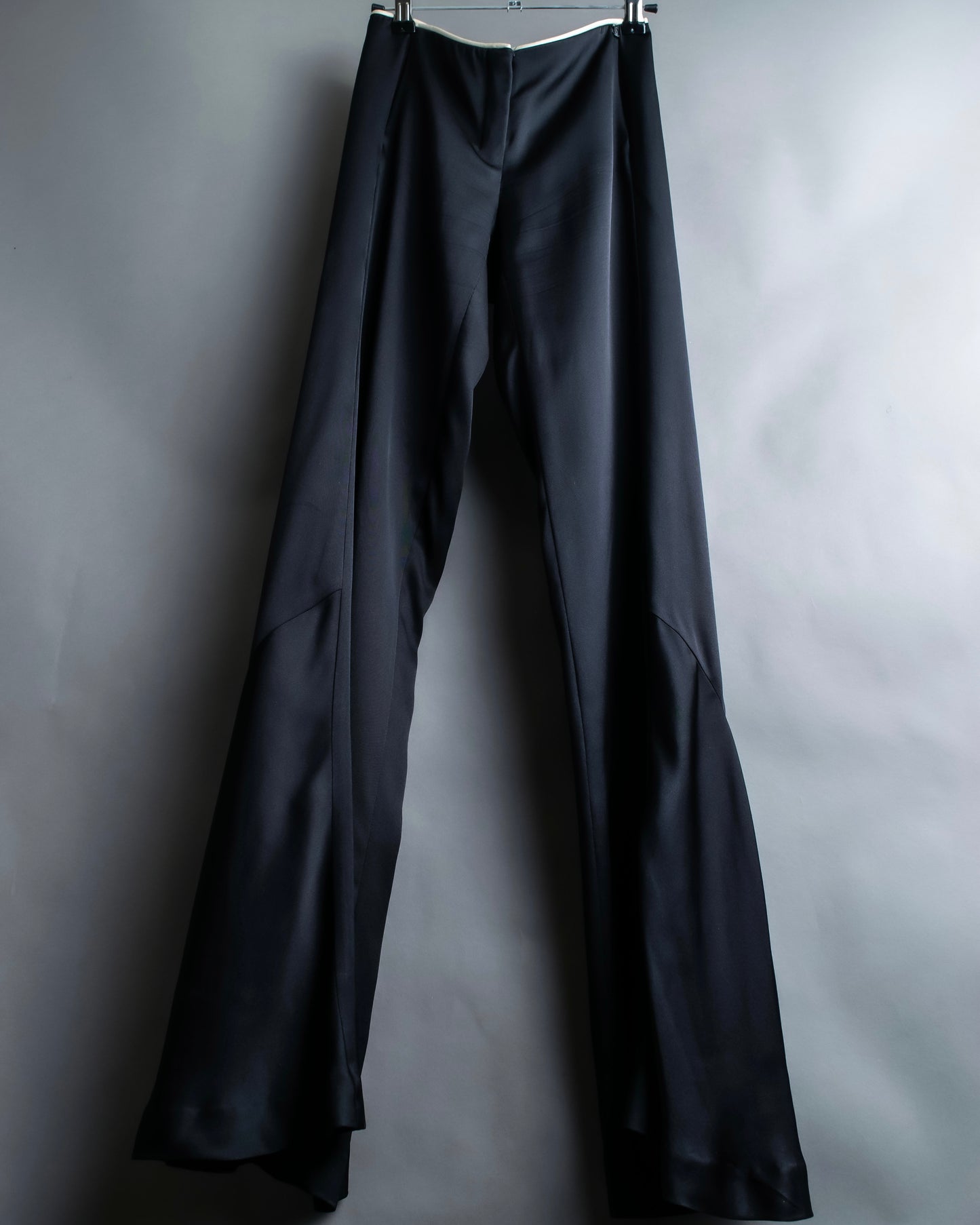 “CHANEL” Designed hem silk flare pants