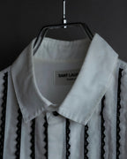 "Saint Laurent" 22SS Ribbon lace design tuxedo shirt
