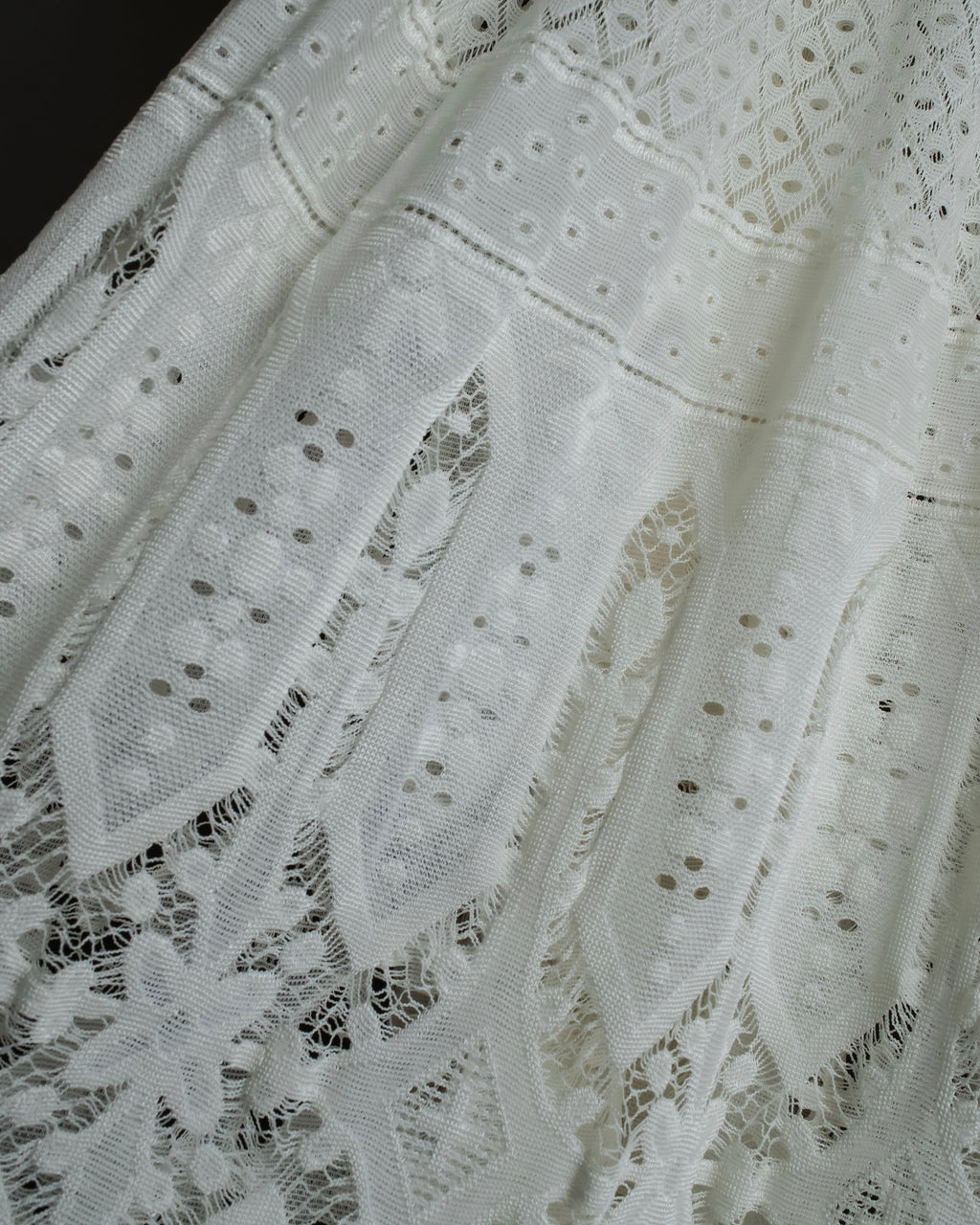 "YOHJI YAMAMOTO" 1992SS eyelet cutwork lace design long skirt