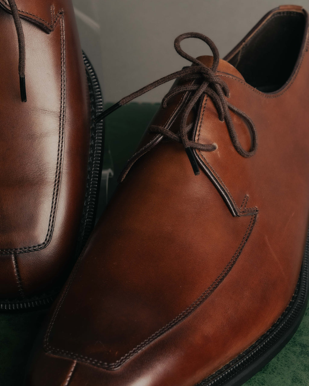 "BURBERRY LONDON" 00's-10's Sleek leather lace-up derby shoes