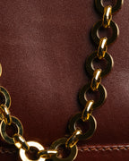 “Salvatore Ferragamo” 80’s-90’s Quilted leather chain shoulder bag