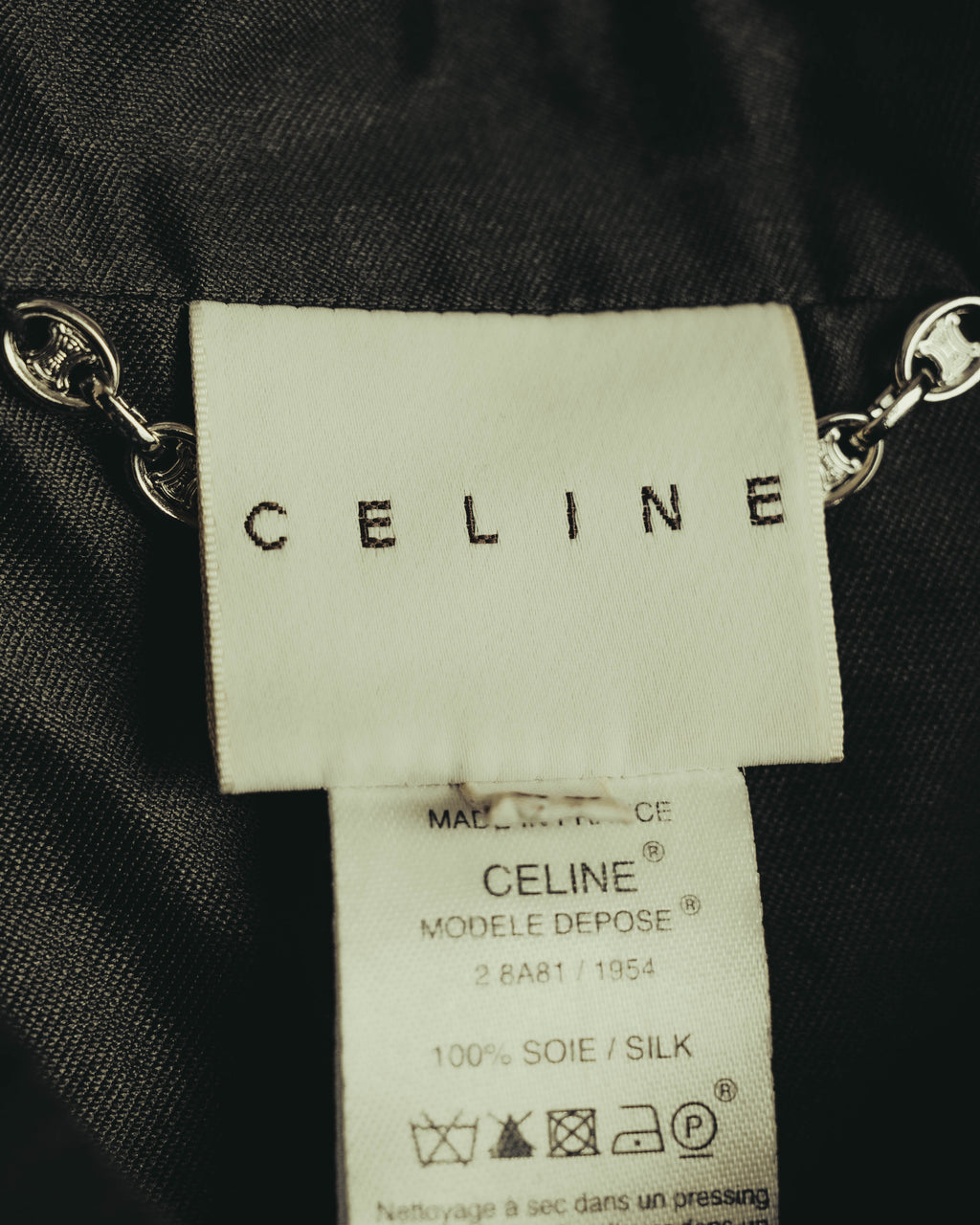"CELINE" 00's Embellished silk coat