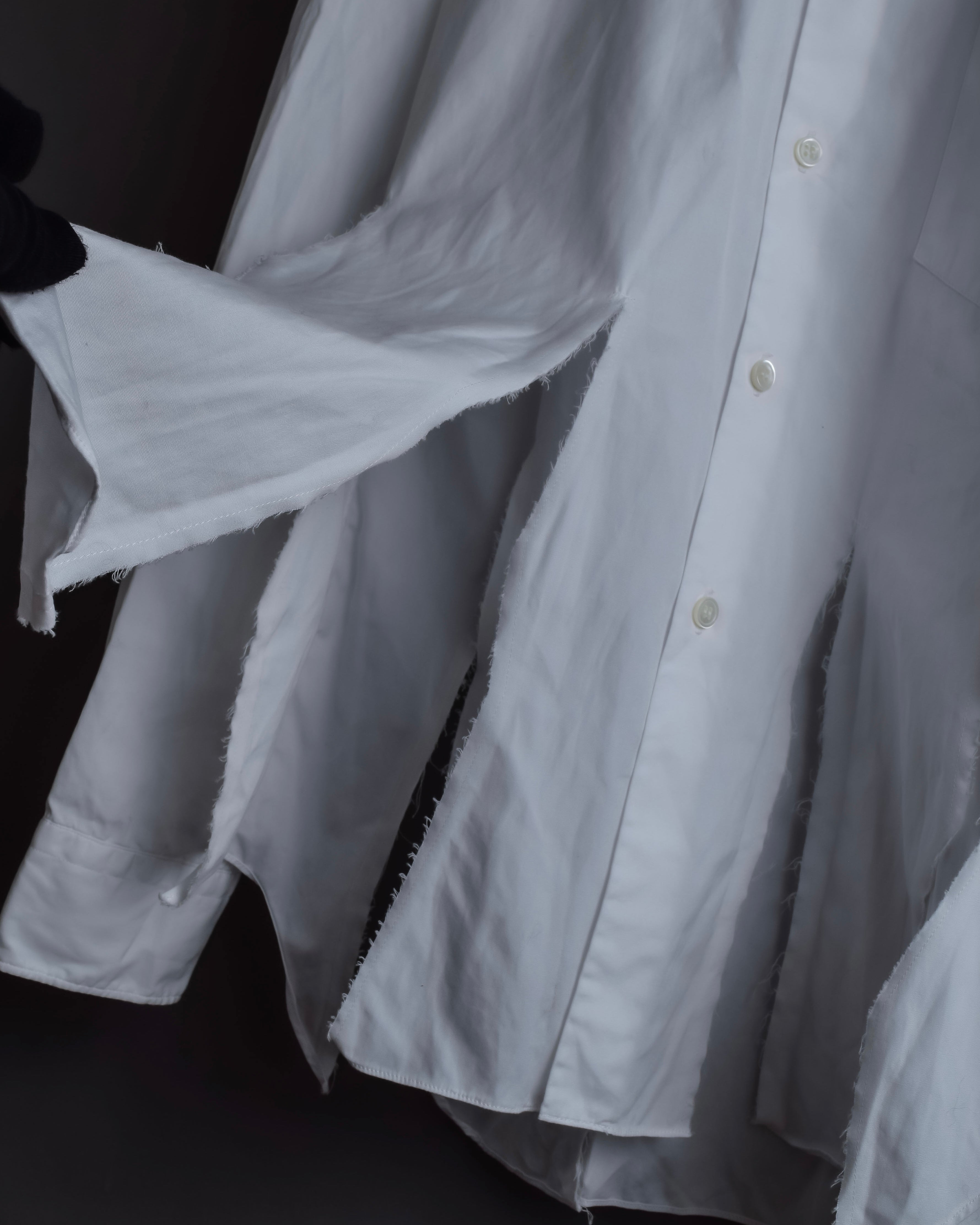 "COMME des GARCONS HOMME PLUS" 15SS Ripped cutting design cotton shirt