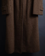 "BURBERRYS" Houndstooth pattern belted stand collar coat