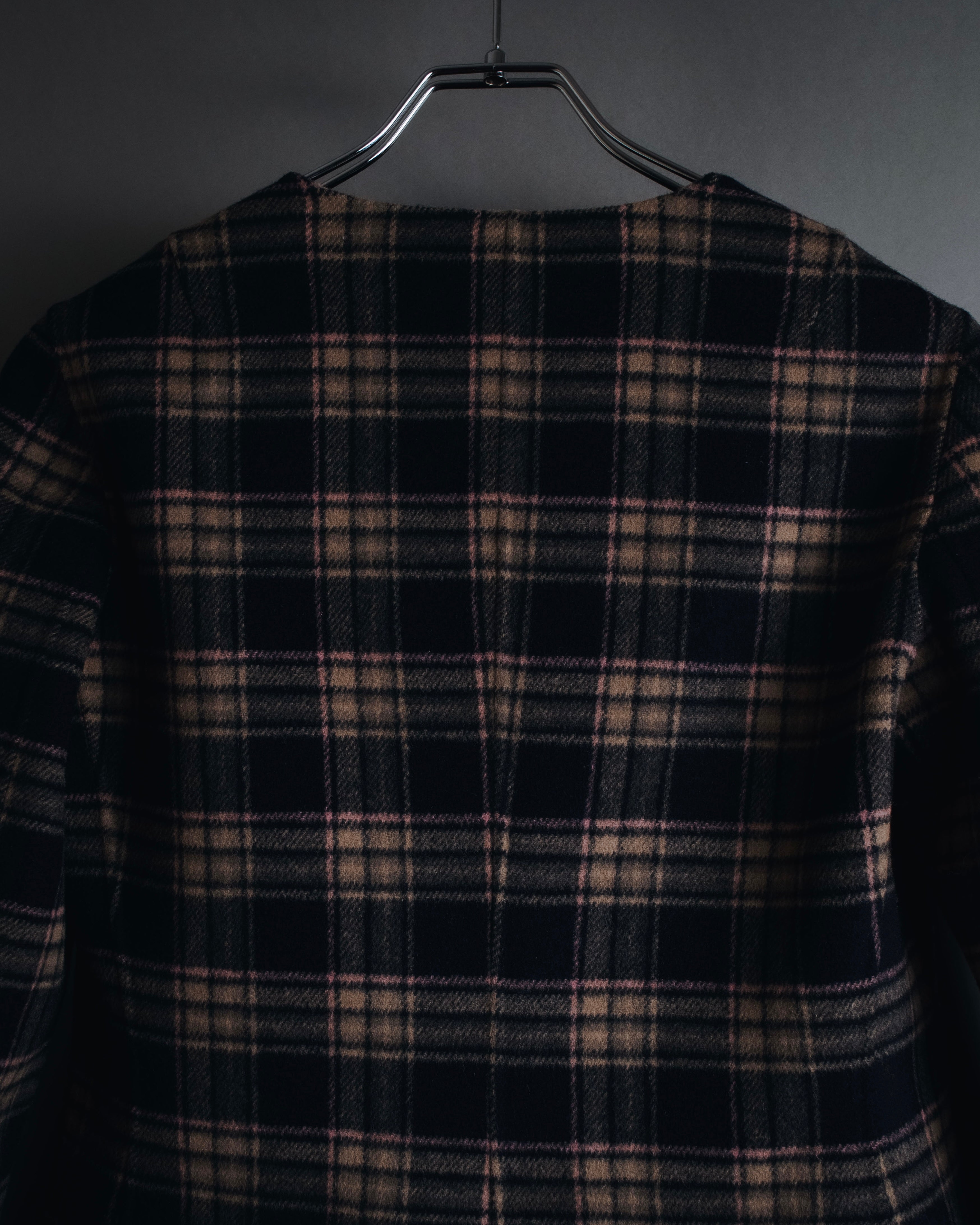 "WEEKEND MaxMara" 2010’s plaid virgin wool collarless jacket