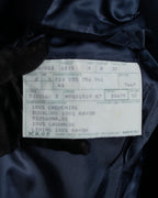 "HERMES" 90's Pure cashmere navy blue tailored jacket