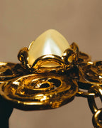 "Yves Saint Laurent" 80's-90's Baroque faux pearl brooch