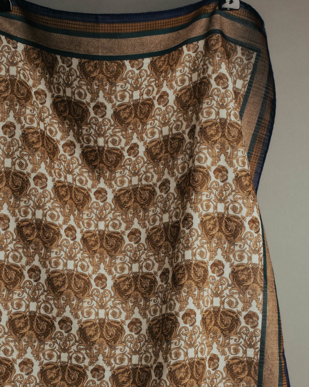 "Christian Dior" 80's-90's Baroque ornament print cotton scarf