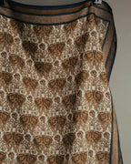 "Christian Dior" 80's-90's Baroque ornament print cotton scarf