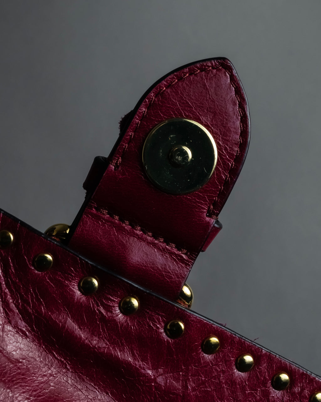 "RED VALENTINO" Flower puzzle motif stud design leather bag