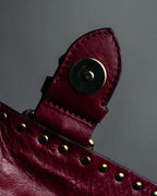 "RED VALENTINO" Flower puzzle motif stud design leather bag