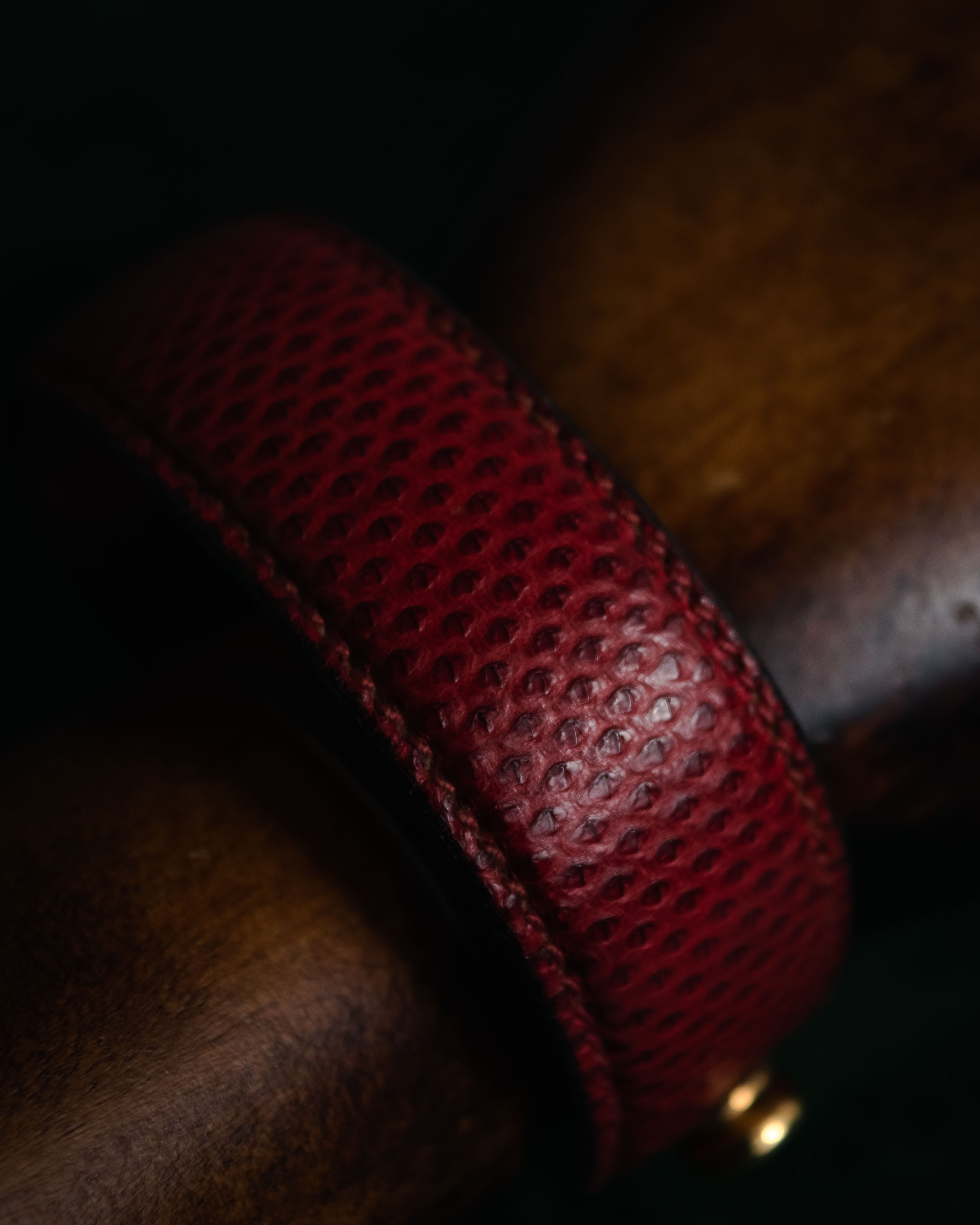 “GUCCI” 90’s-00’s Horsebit lizard leather bangle