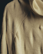 "Alexander McQueen" 90's-00's Sculptural ribbed turtleneck wool knit sweater