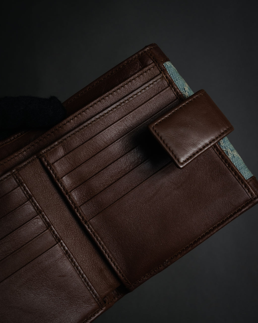 “GUCCI” 00’s GG denim script logo wallet