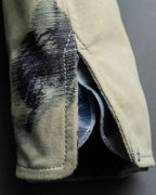 "ARMANI" Botanical print frilled collar jacket