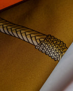 "HERMES" Horse harness motif silk neck tie