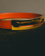 "Hermès" 00's Vibrant orange leather bracelet