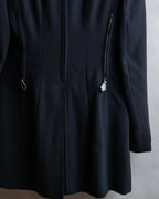 "HERMES" Darted shape no collar back zip jacket