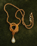 –SPECIAL– “Christian Dior” 80’s-90’s rope knot pearl drop necklace