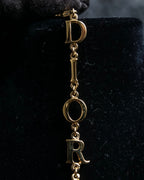 "Christian Dior" DIOR＆PARIS motif gold bracelet