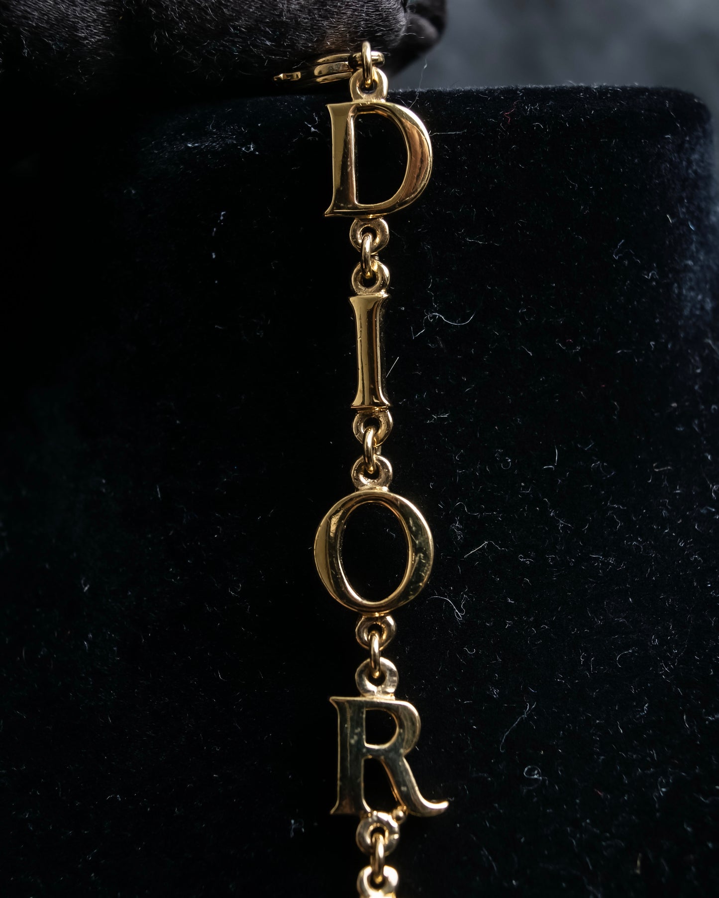 "Christian Dior" DIOR＆PARIS motif gold bracelet